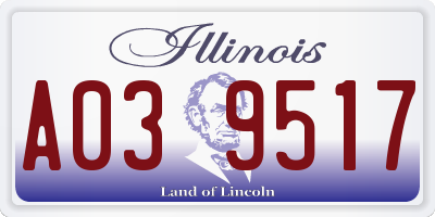 IL license plate A039517