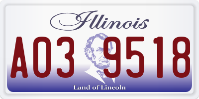 IL license plate A039518