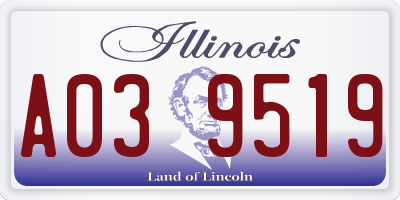 IL license plate A039519