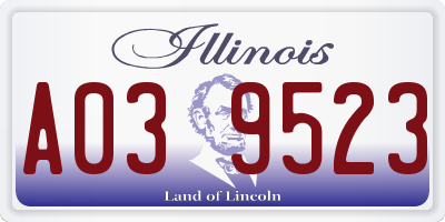 IL license plate A039523