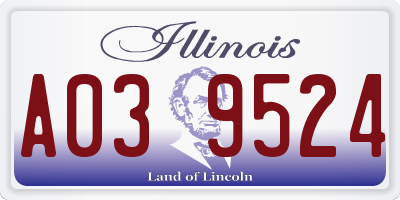 IL license plate A039524