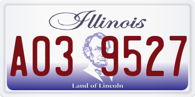 IL license plate A039527