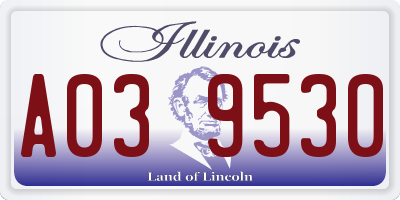 IL license plate A039530