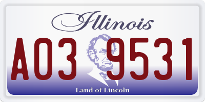 IL license plate A039531