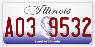 IL license plate A039532