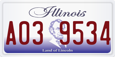 IL license plate A039534