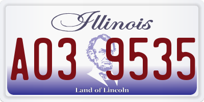 IL license plate A039535