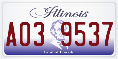 IL license plate A039537