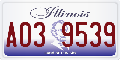 IL license plate A039539