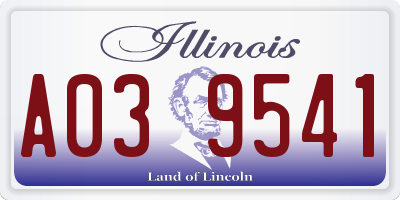 IL license plate A039541