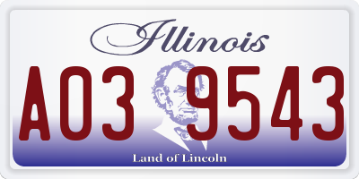IL license plate A039543