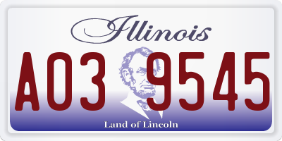 IL license plate A039545