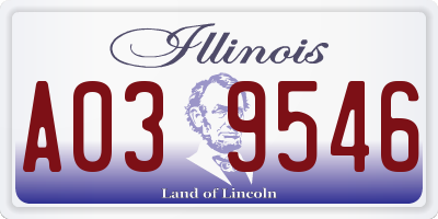 IL license plate A039546