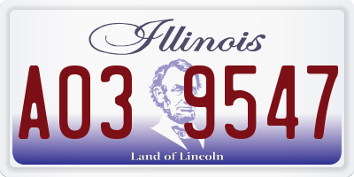 IL license plate A039547