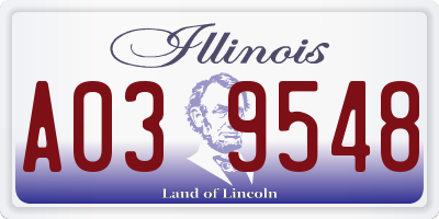 IL license plate A039548