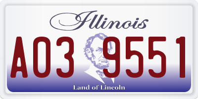 IL license plate A039551