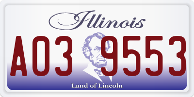IL license plate A039553