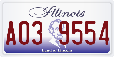 IL license plate A039554