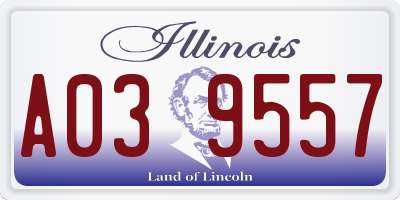IL license plate A039557