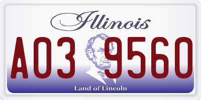 IL license plate A039560