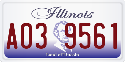 IL license plate A039561