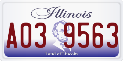IL license plate A039563
