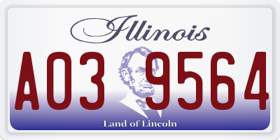 IL license plate A039564