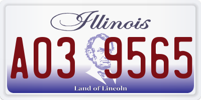 IL license plate A039565