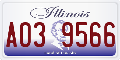 IL license plate A039566