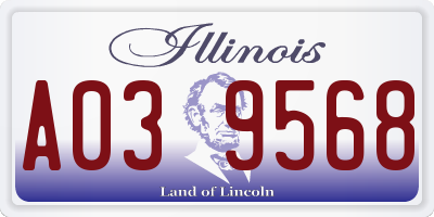IL license plate A039568