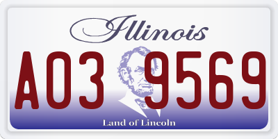 IL license plate A039569