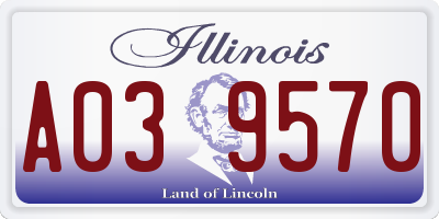 IL license plate A039570