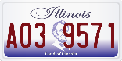 IL license plate A039571