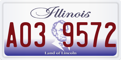 IL license plate A039572