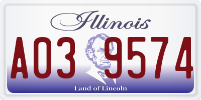 IL license plate A039574