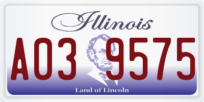 IL license plate A039575