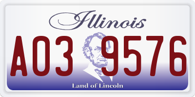 IL license plate A039576