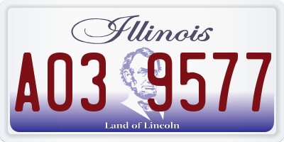 IL license plate A039577