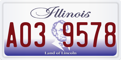 IL license plate A039578