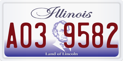 IL license plate A039582