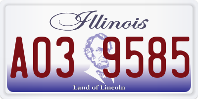 IL license plate A039585
