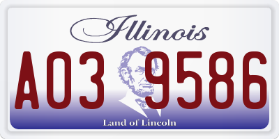IL license plate A039586