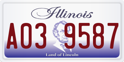 IL license plate A039587