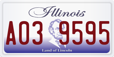 IL license plate A039595