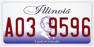 IL license plate A039596