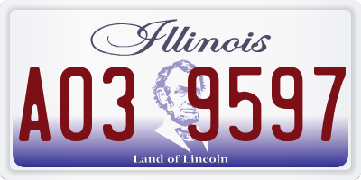 IL license plate A039597