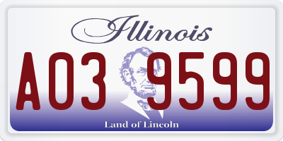 IL license plate A039599