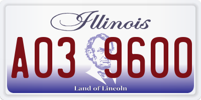 IL license plate A039600