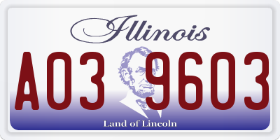 IL license plate A039603