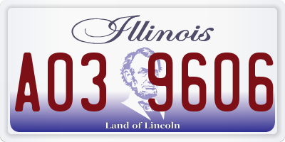 IL license plate A039606